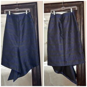 C/Meo Collective Navy Black Stripe Skirt